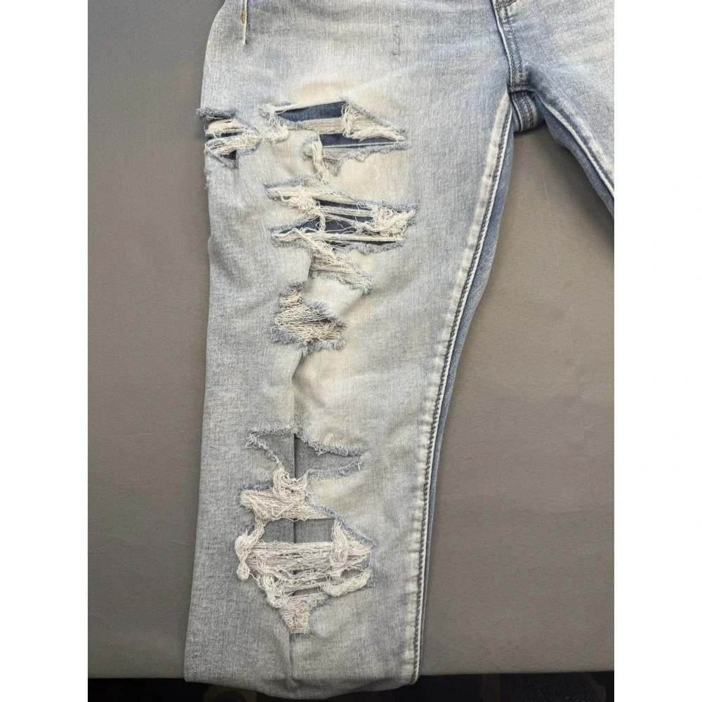 American Eagle Outfitters Hi-Rise Women's 8 S Blue Jeans Denim Ripped Distressed